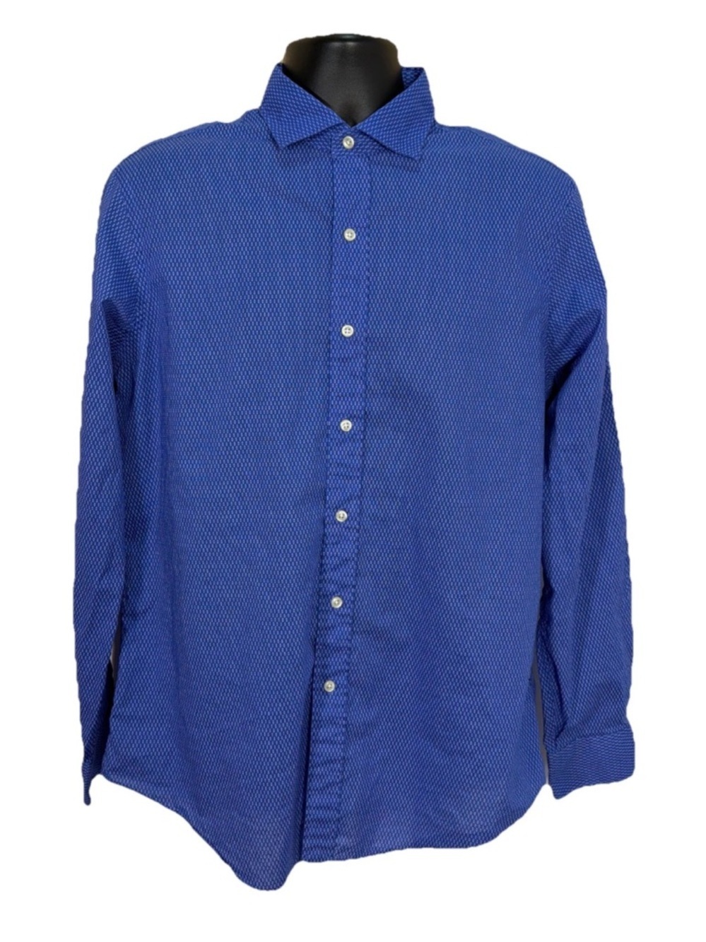 Polo Ralph Lauren Blue Geometric Pattern Button Down Long Sleeve Dress Shirt L